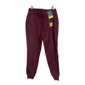 Tek Gear Womens Ultrasoft Fleece Jogger Mid Rise Spanish Wine WT23A552RS1 S